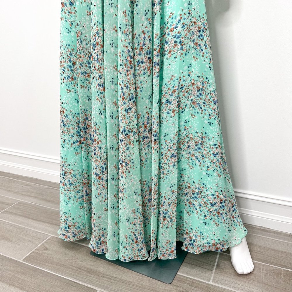 Allure Bridals Strapless Pleated Sweetheart Flowy Floral Print Bridesmaids Dress - Picture 8 of 16